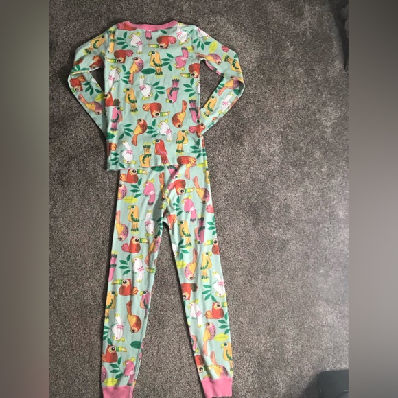 Hanna Andersson HannaJams Girl Print Lj Long John in Tropical Birds Mint Size 8 - Picture 11 of 16